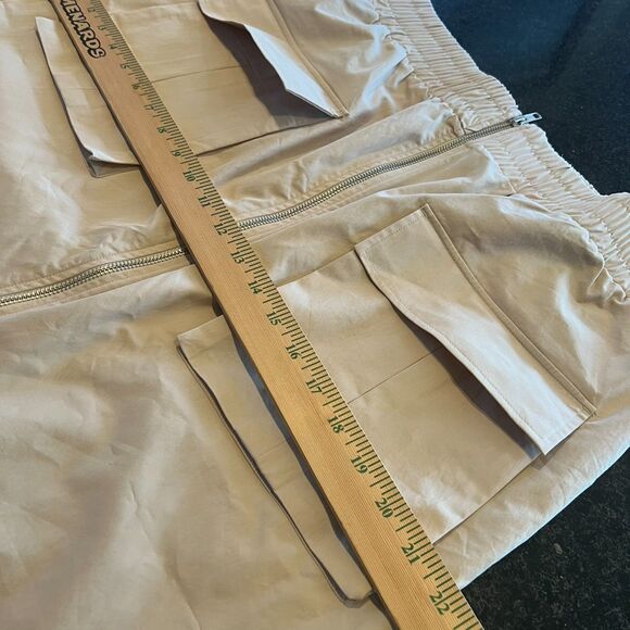 Abercrombie & Fitch Women’s Cargo Utility Zip-Front Midi Skirt Beige Size L O - Picture 10 of 16